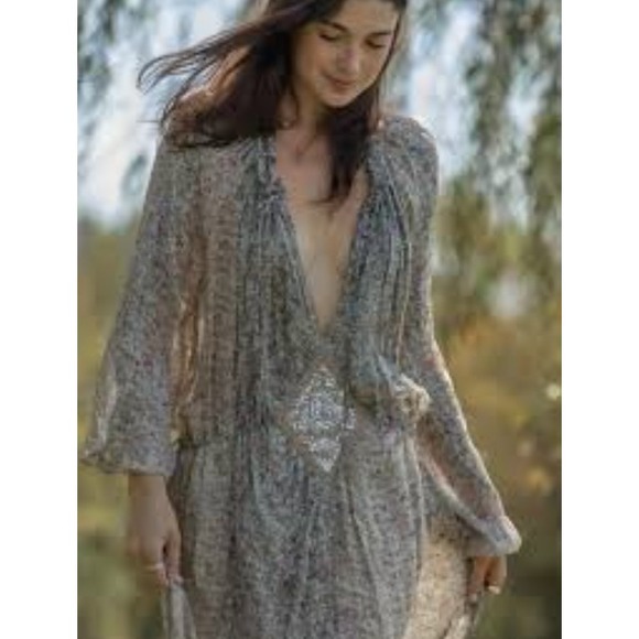 Zara Dresses & Skirts - Zara ZW Women Floral Metallic Lurex Sequin Diamond Midi Dress Boho Multi Color M